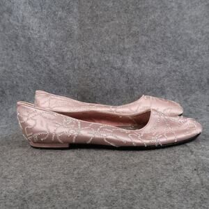 Caparros Shoes Womens 7 Slip On Loafers Fashion Formal Satin Sequins Pink Flats